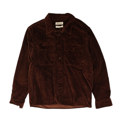 Brown Solid Flannel Button Down