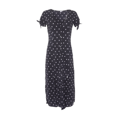 Black Polka Dot Midi Dress