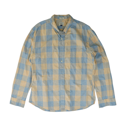 Tan Check Long Sleeve Button Down