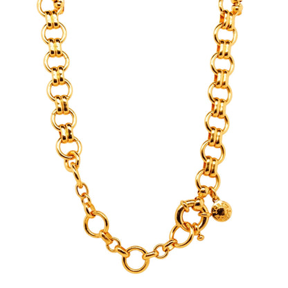 Gold Tone Tortoiseshell Rhinestone Flower Necklace