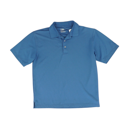 Blue Solid Short Sleeve Polo