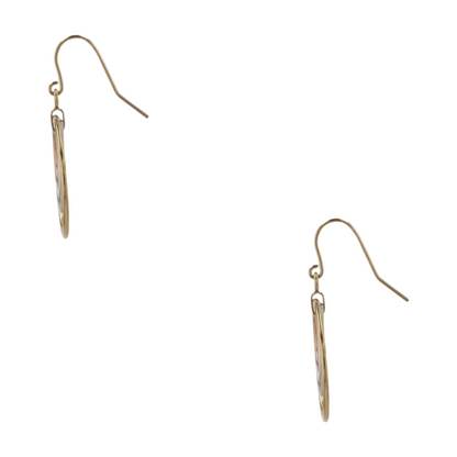 14K Tri-Tone Gold Dangle Earrings