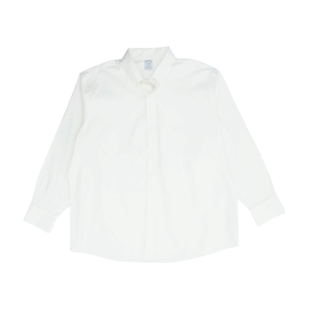 White Solid Long Sleeve Button Down
