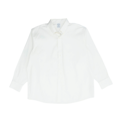 White Solid Long Sleeve Button Down