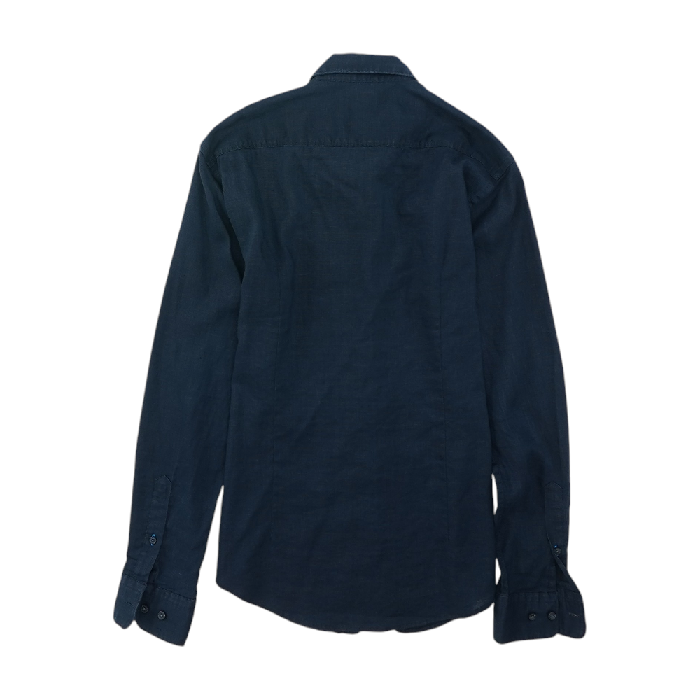 Navy Solid Long Sleeve Button Down