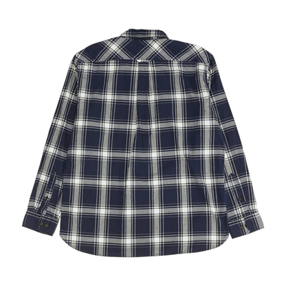 Navy Plaid Long Sleeve Button Down
