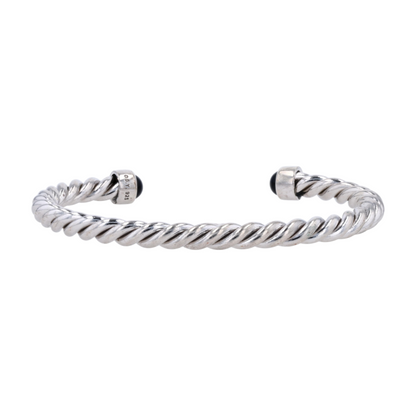 David Yurman Sterling Silver Black Onyx Cuff Bracelet – Image 2