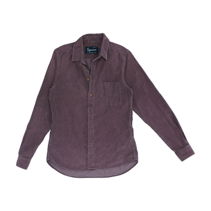 Brown Solid Flannel Button Down