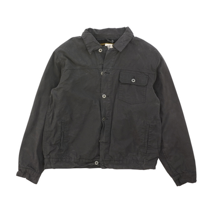 Gray Solid Denim Jacket