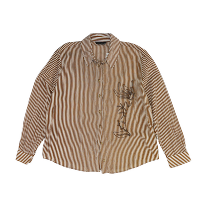 Brown Striped Button Down