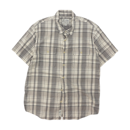 Gray Plaid Short Sleeve Button Down