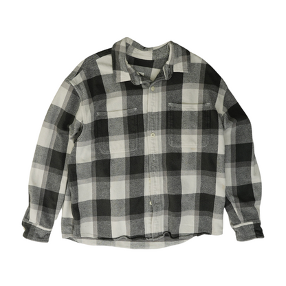 Gray Plaid Flannel Button Down