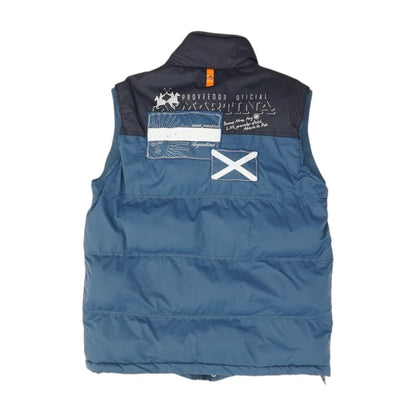 Blue Solid Puffer Vest