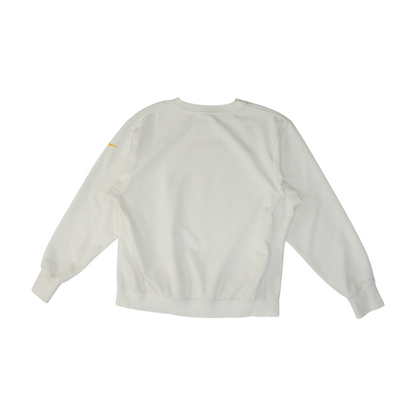 White Solid Sweatshirt Pullover