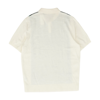 Beige Abstract Short Sleeve Polo
