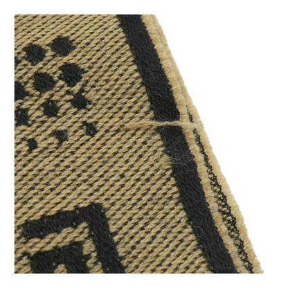 Black and Brown Grecca Fringe Wool Scarf
