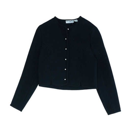 Vintage Black Solid Jacket