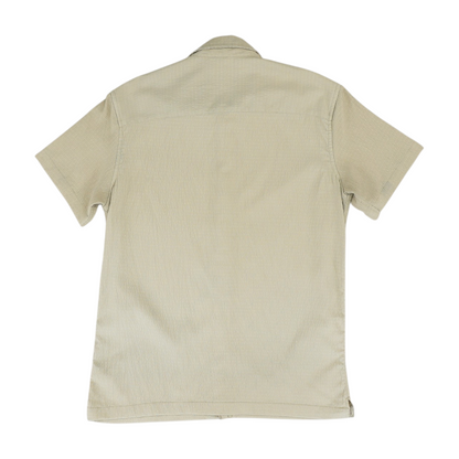 Tan Solid Short Sleeve Button Down
