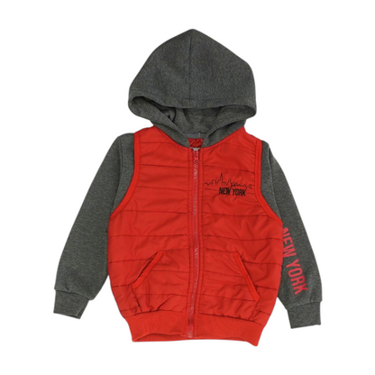 Red Color Block Jacket