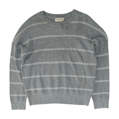 Gray Striped Pullover Sweater