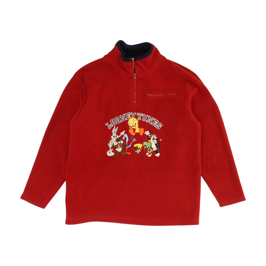 Vintage Red Solid 1/4 Zip Pullover