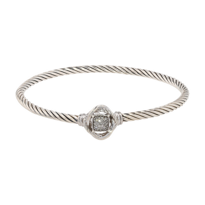 Sterling Silver Diamond Bangle Bracelet