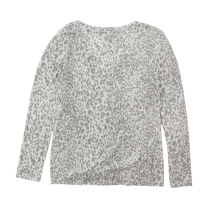 Beige Animal Print Pullover Sweater