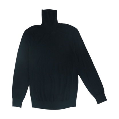 Black Solid Pullover Sweater