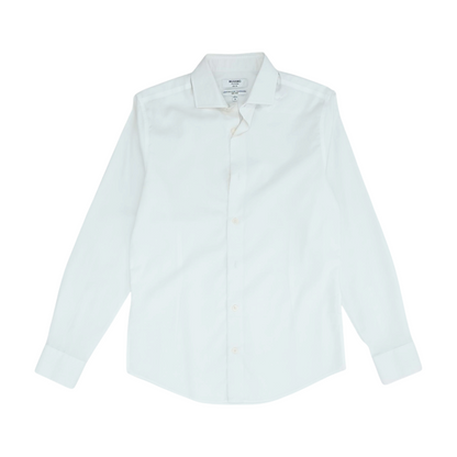 White Solid Long Sleeve Button Down