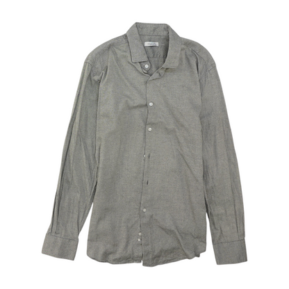 Gray Solid Long Sleeve Button Down