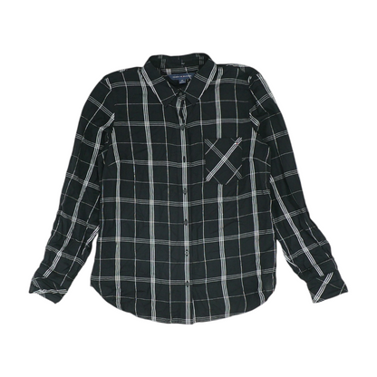 Black Check Button Down