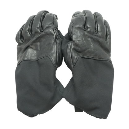 Black Soft Shell and Goat Leather Mixed Media Glove