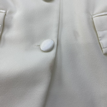 Vintage White Solid Blazer