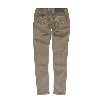 Brown Mid Rise Skinny Leg Jeans