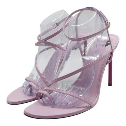 2013 Pink Leather Strappy Hexagonal Heel Sandals