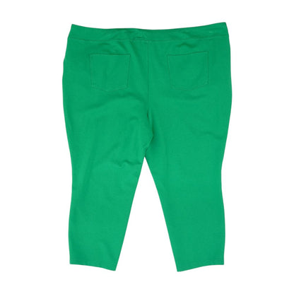 Green Solid Capri Pants