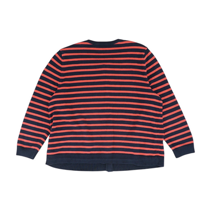 Navy Plus Striped Cardigan Sweater