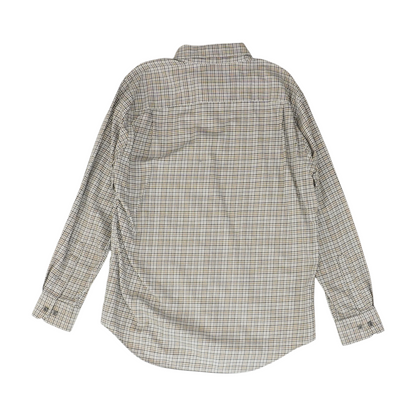 Beige Check Long Sleeve Button Down