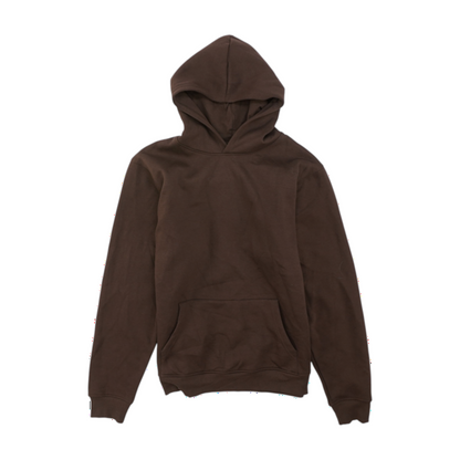 Brown Solid Hoodie Pullover