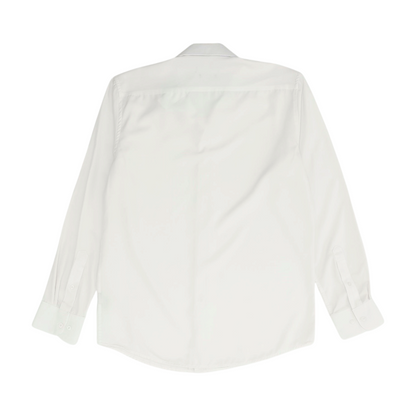 White Solid Long Sleeve Button Down