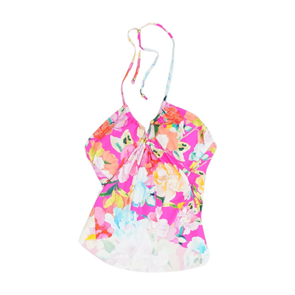 Pink Floral Swim Top