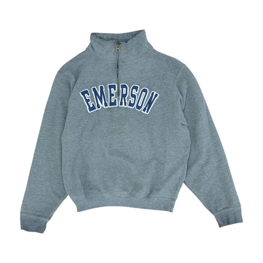 Gray Embroidery Detail 1/4 Zip Pullover