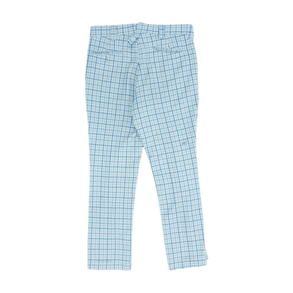 White Plaid Regular Pants