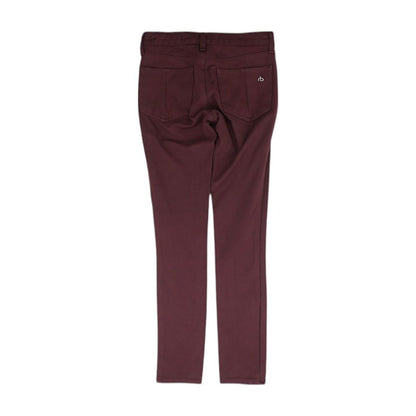 Burgundy Solid Five Pocket Pants