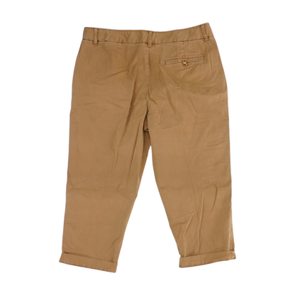 Brown Solid Chino Capris