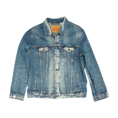 Blue Solid Denim Jacket