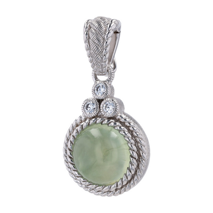 Sterling Silver Green Prehnite Charm