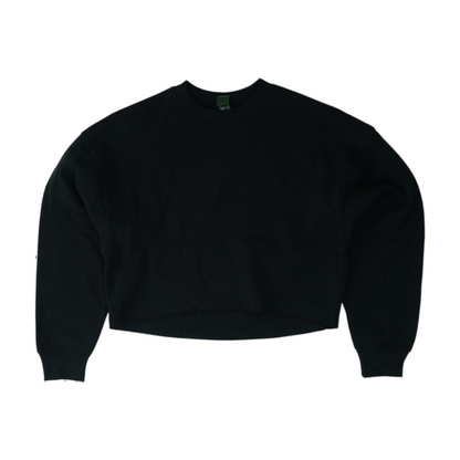 Black Solid Sweatshirt Pullover