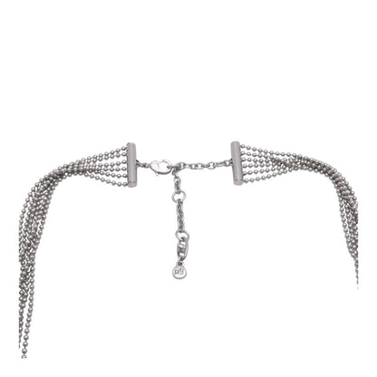 Convertible Silver Tone Metal Mesh Pendant Necklace
