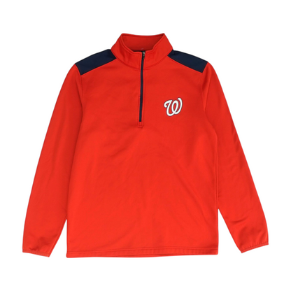 Red Washington Nationals Solid 1/4 Zip Pullover